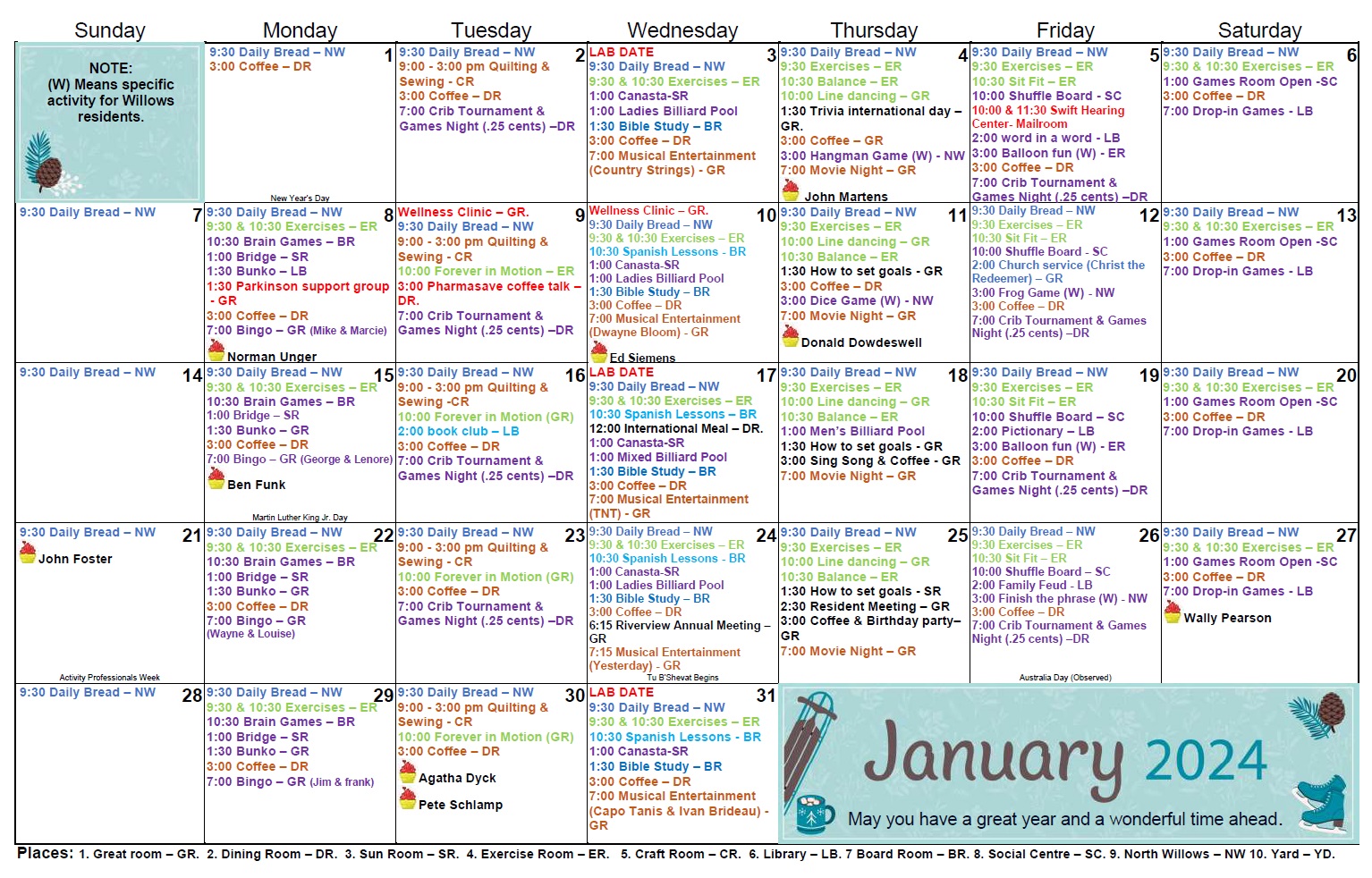 Riverview Village Estates - Calendar